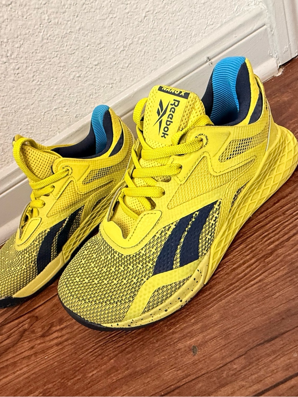 Reebok Yellow Athletic Sneakers with Navy Accents
